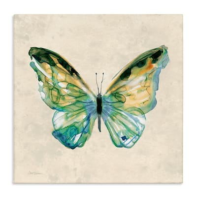 Stupell Watercolor Cottage Butterfly Canvas Wall Art Design By Carol Robinson