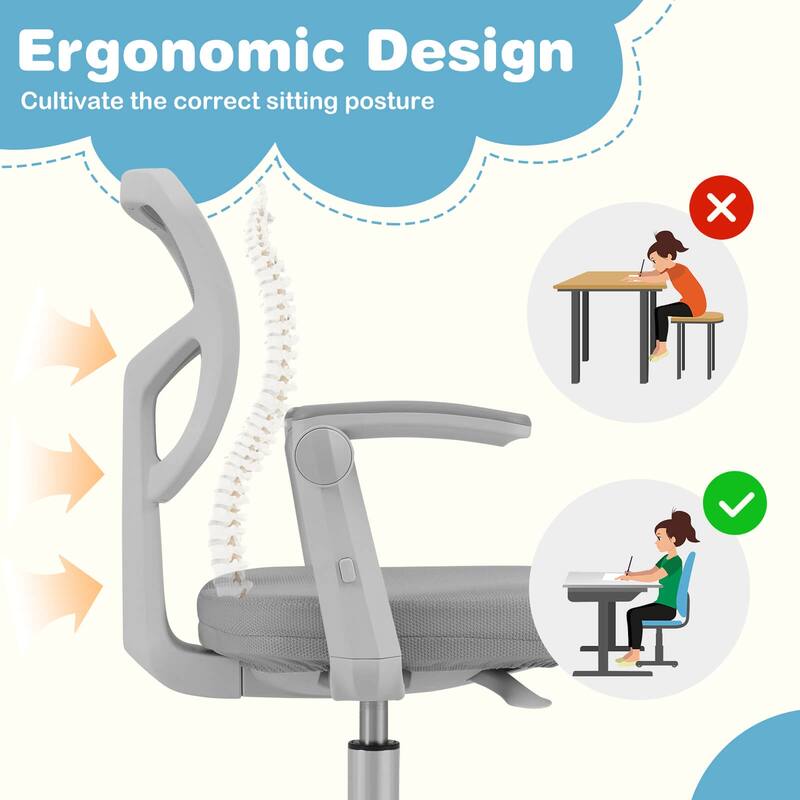 Costway Kids Desk Chair Children Study Chair with Adjustable Height, - See Details