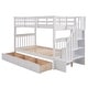 preview thumbnail 14 of 47, Twin Over Twin Wooden Bunk Bed,Stairway Bed with Three Drawers Under-Bed White
