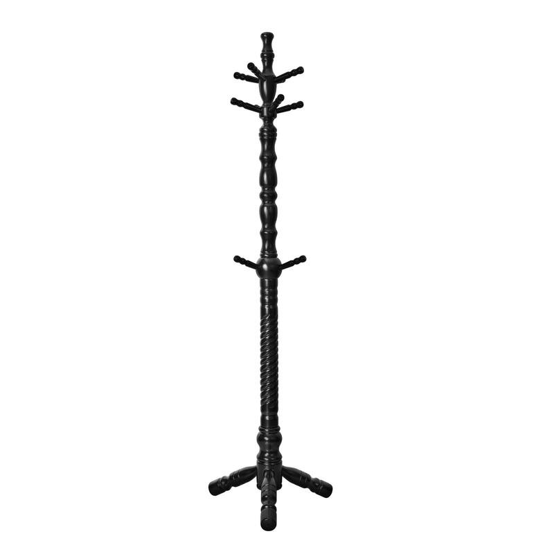 74.4" Solid Wood Coat Rack Freestanding, Coat Tree Stand with 11 Hooks - 74.4"H x 20.9"W