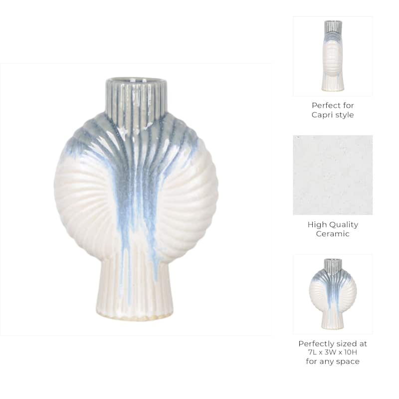 Ceramic Decorative Vase Gradient Glaze Capri Style Shell Design