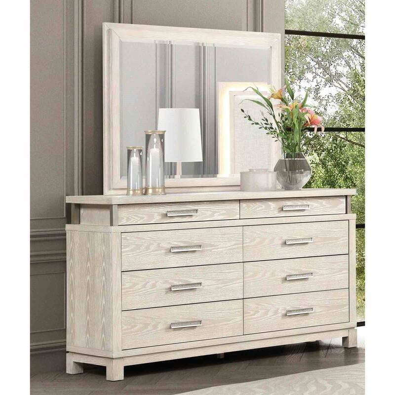 Modern Transitional Weathered Gray Finish 4Pc Bedroom Furniture Set