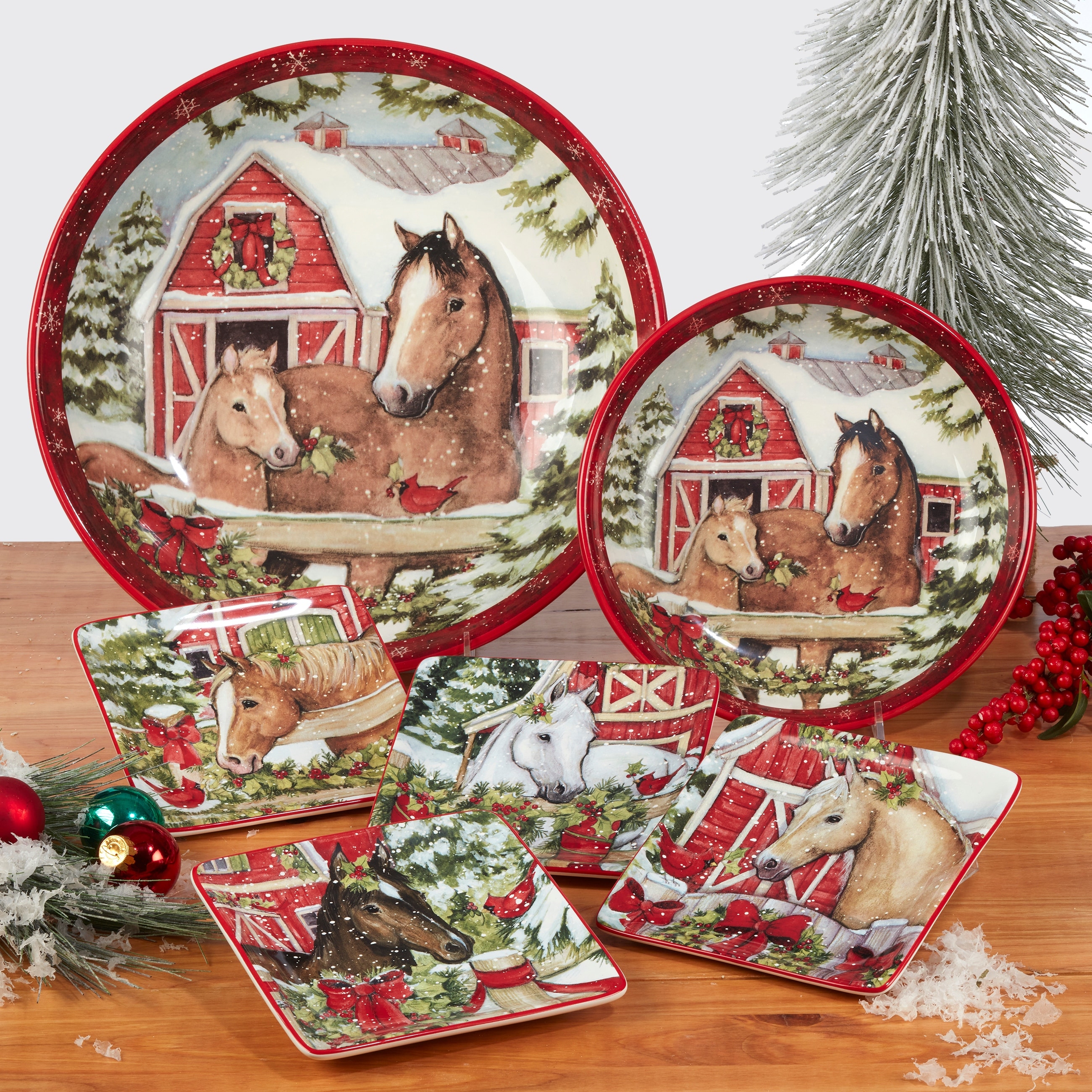 Certified International Homestead Christmas 16 Dinnerware Set