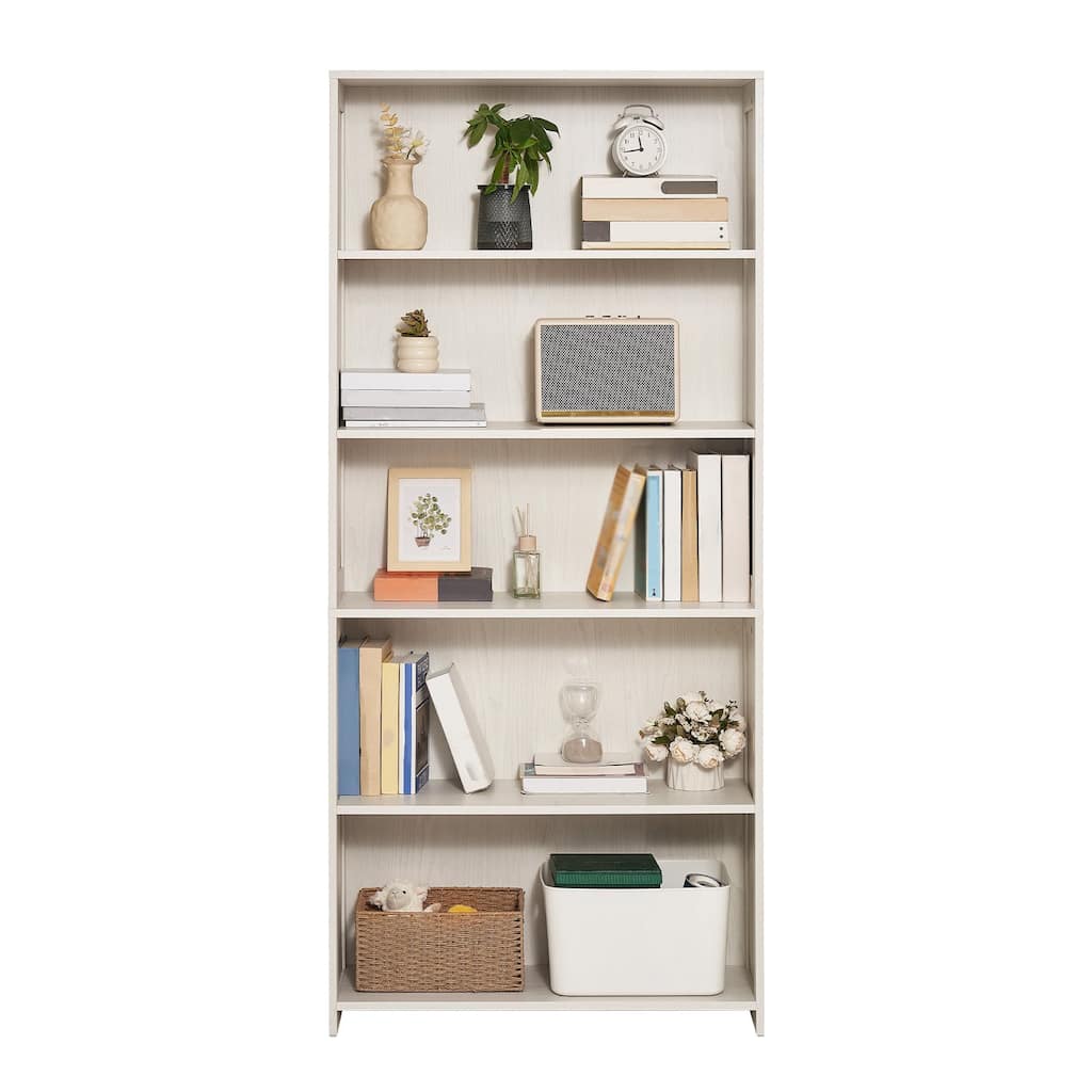 68 Inch Freestanding Versatile 5-Tier Wooden Bookcase with Open Storage Space - 31.2 x 11.7 x 68.3 in