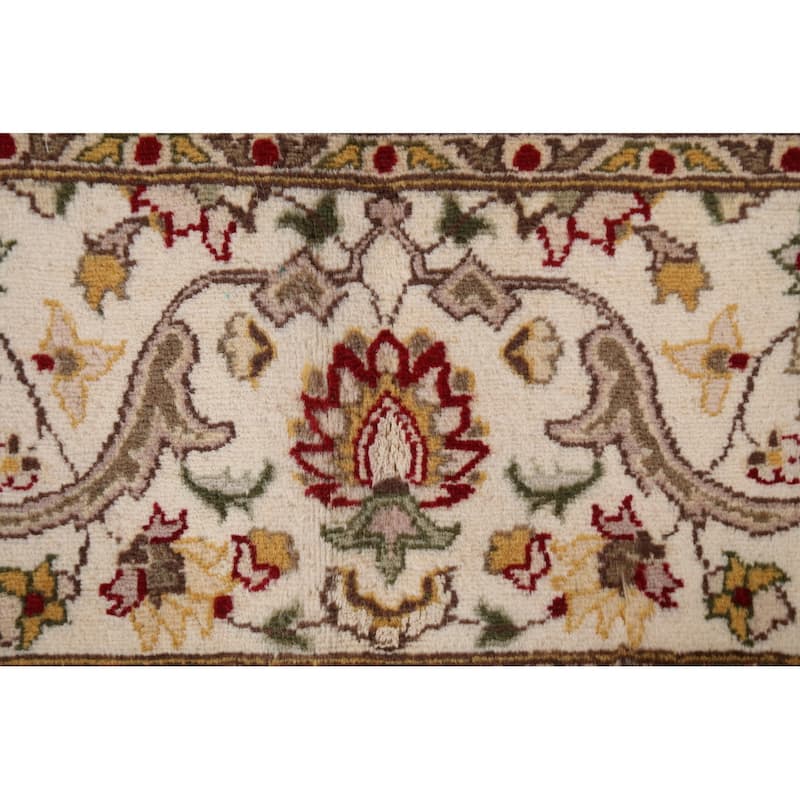 Wool/ Silk Vegetable Dye Floral Tabriz Oriental Area Rug Hand-knotted - 8'1" x 10'5"