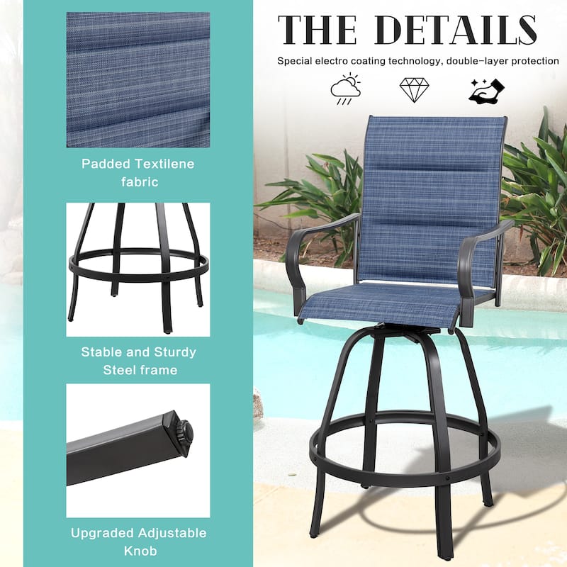 Futzca Patio Swivel Bar Bistro Set or Swivel Bar Stools