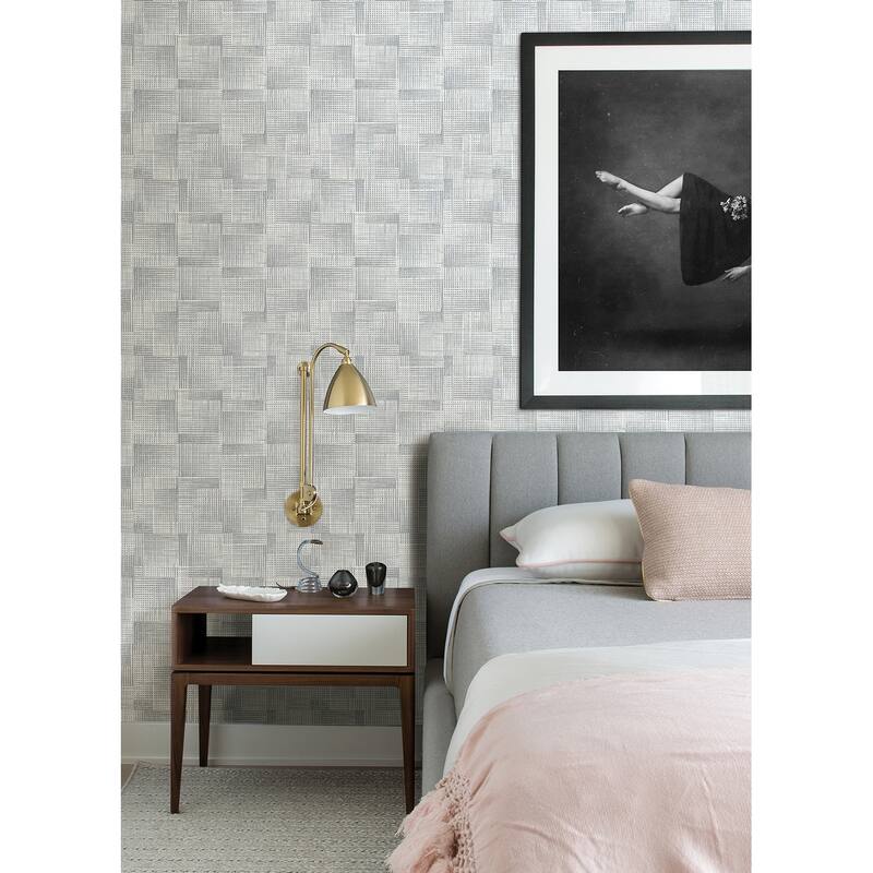A-Street Prints Ting Taupe Lattice Wallpaper