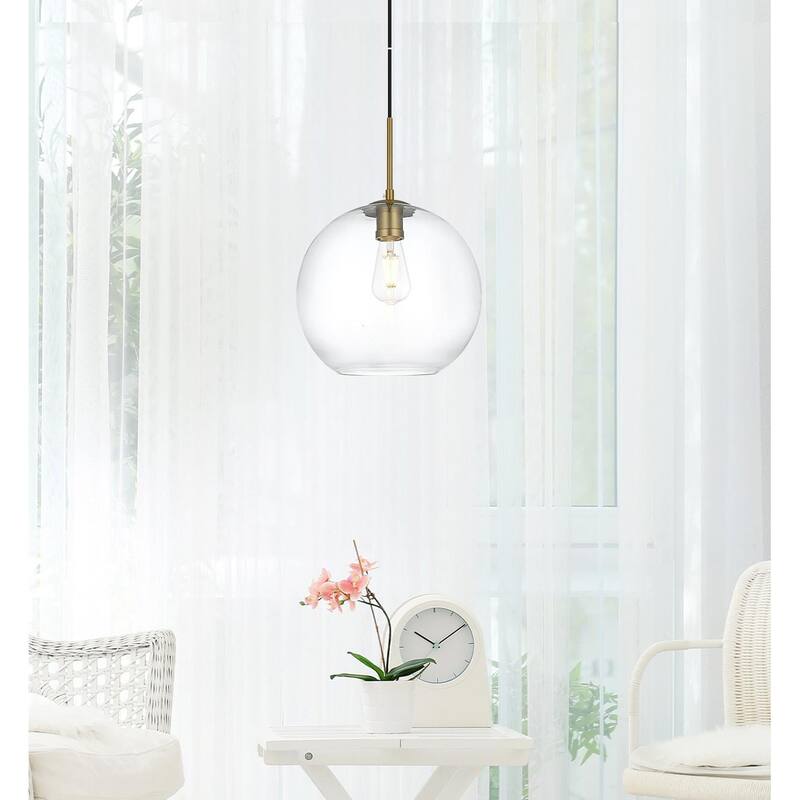 1-Light 12-inch Clear Glass Pendant