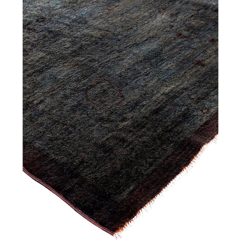 Overdyed One-of-a-Kind Hand-Knotted Area Rug - Gray - 12' 3" x 17' 6"