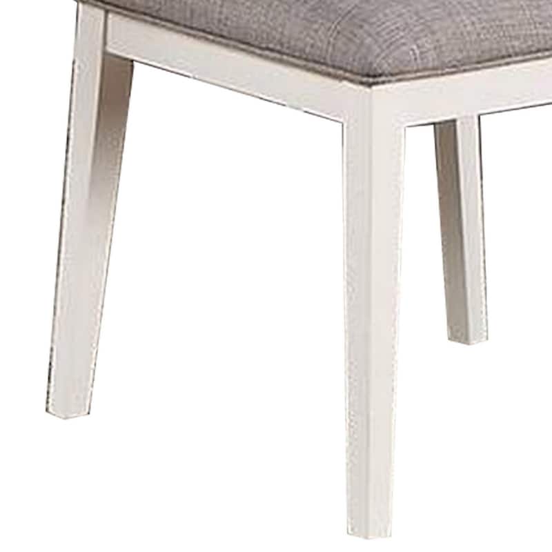 White/Gray Fabric Upholstered Wood Frame Dining Chair, Set of 2, Sturdy Dining Chair for Dining Rooms - 15.5