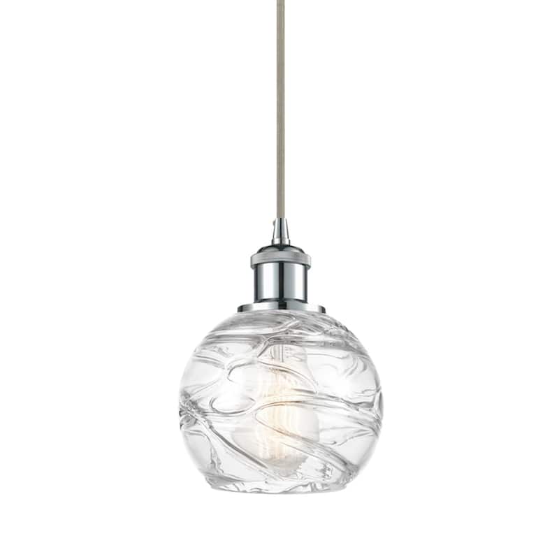 Innovations Lighting 516-1P-8-6 Athens Pendant Athens 6" Wide Mini - Clear Deco Swirl / Polished Chrome