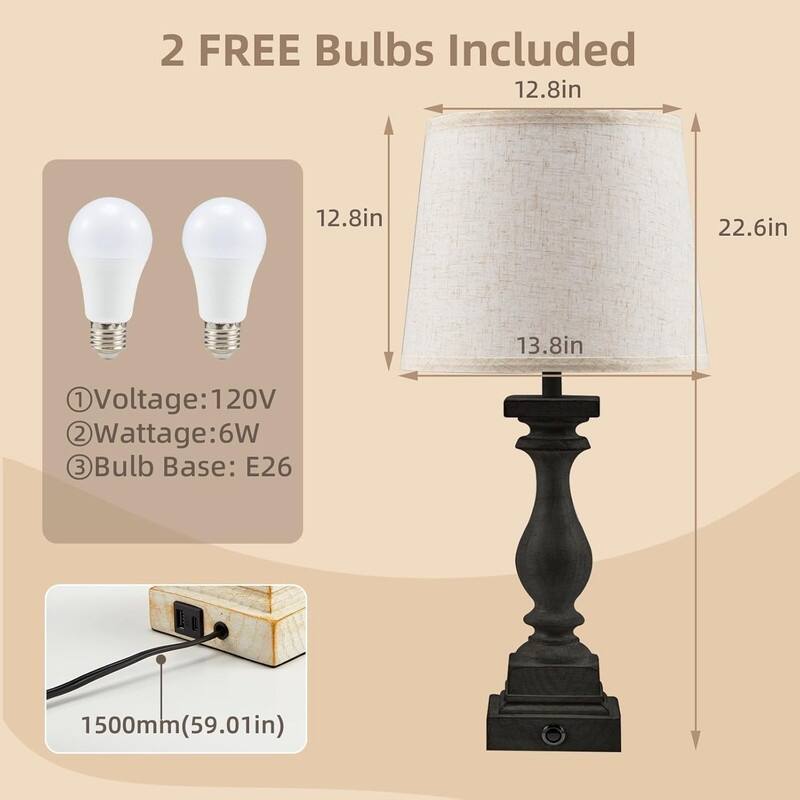 Touch Lamps for Bedroom Set of 2,Bed-Side Table Lamps