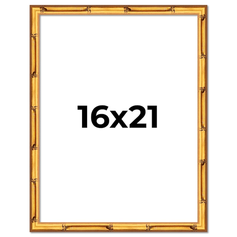 16x21 Frame Gold Bamboo Picture Frame Modern Photo Frame Includes UV Acrylic Shatter Guard Front Acid Free Foam Backing Board