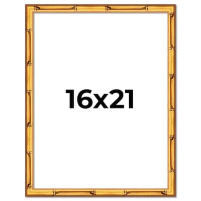 16x21 Frame Gold Bamboo Picture Frame Modern Photo Frame Includes UV Acrylic Shatter Guard Front Acid Free Foam Backing Board