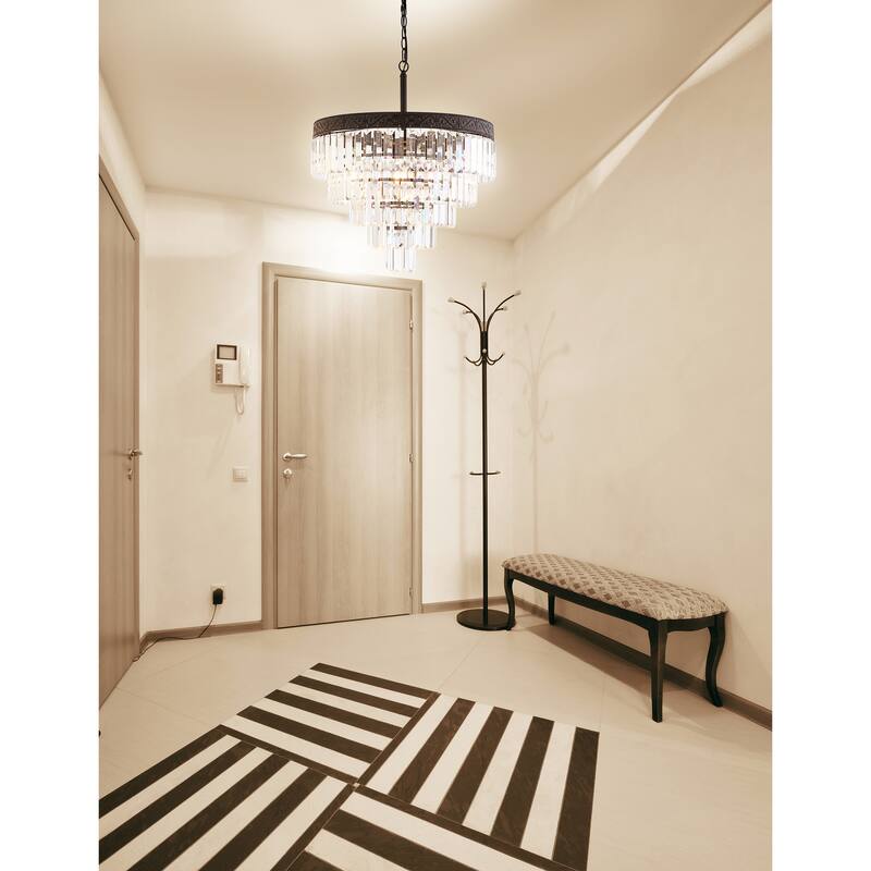 Gaines Crystal LED Chandelier, Polished Nickel/Clear by JONATHAN Y