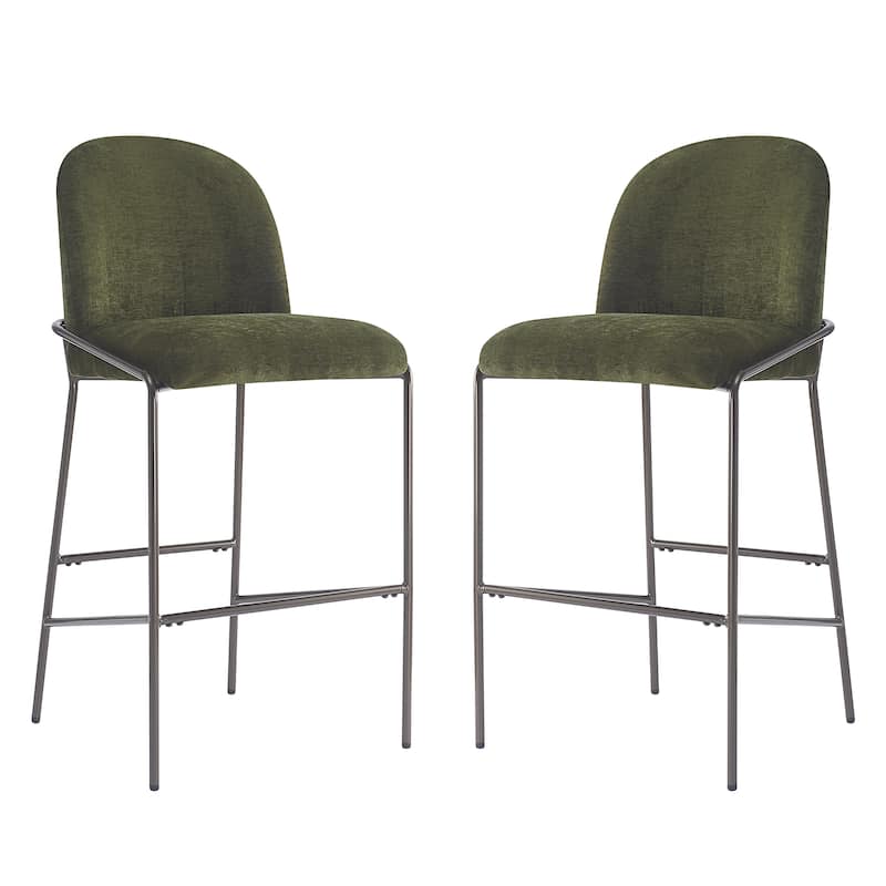 Christopher Knight Home - Bruce Upholstered Metal Bar Stool (Set of 2)