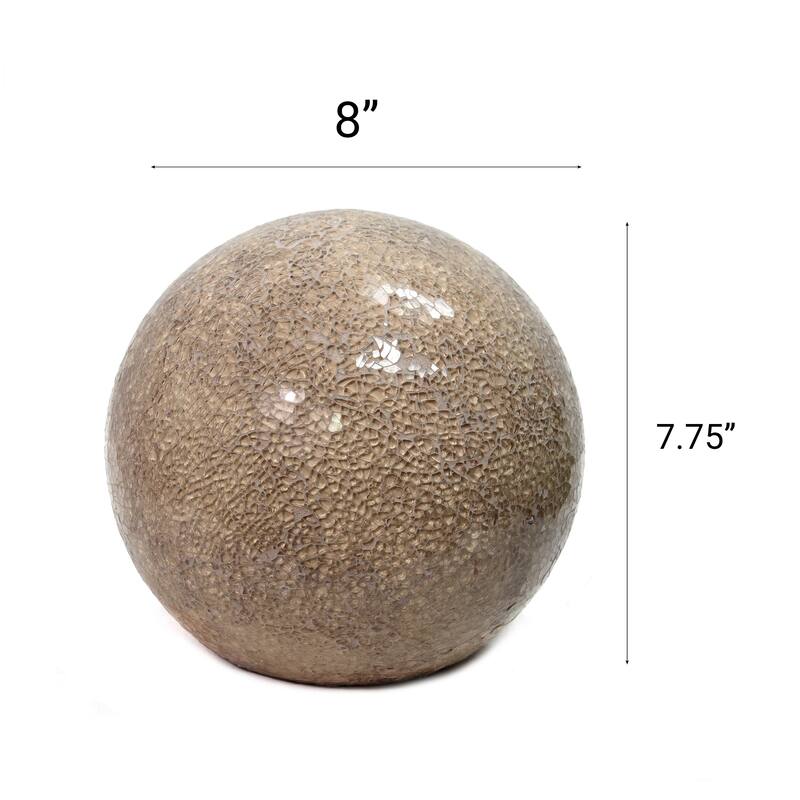 Handcrafted Cracked Mosaic Patchwork Dome Table Lamp - 8" - Champagne