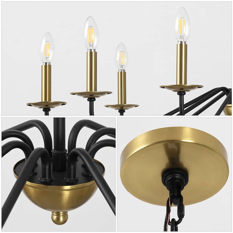 34.75" 6-Light Iron LED Chandelier, by JONATHAN Y