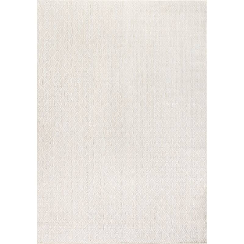 Bali Collection Cream Diamond Indoor/Outdoor Area Rug
