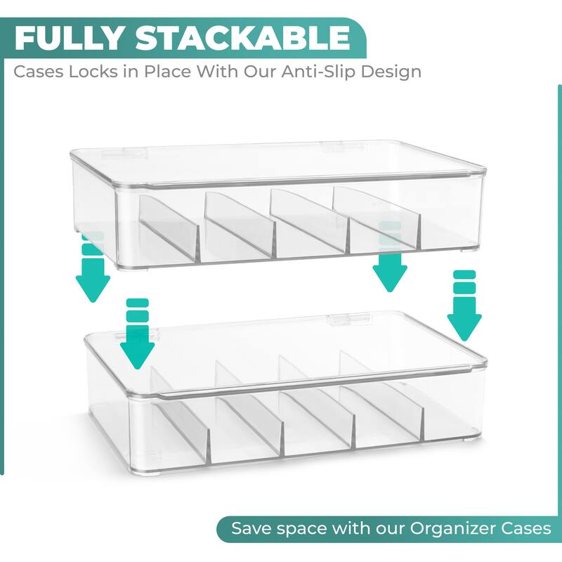Sorbus Sunglasses Organizer - 2 Pack Stackable Eyeglass Storage Case