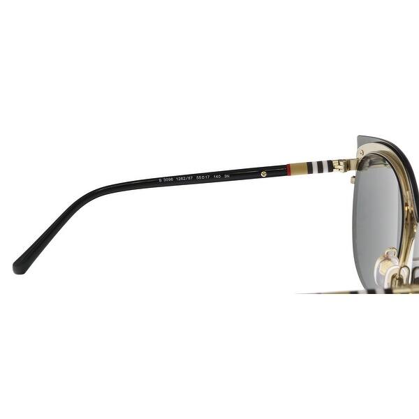 Shop Burberry Be3096 126287 Black Light Gold Cat Eye Sunglasses