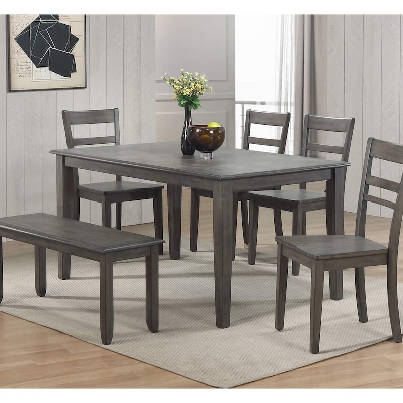 Rectangular Dining Table - 60 Inch Table Seats 6 - Modern Farmhouse Kitchen Table - 36