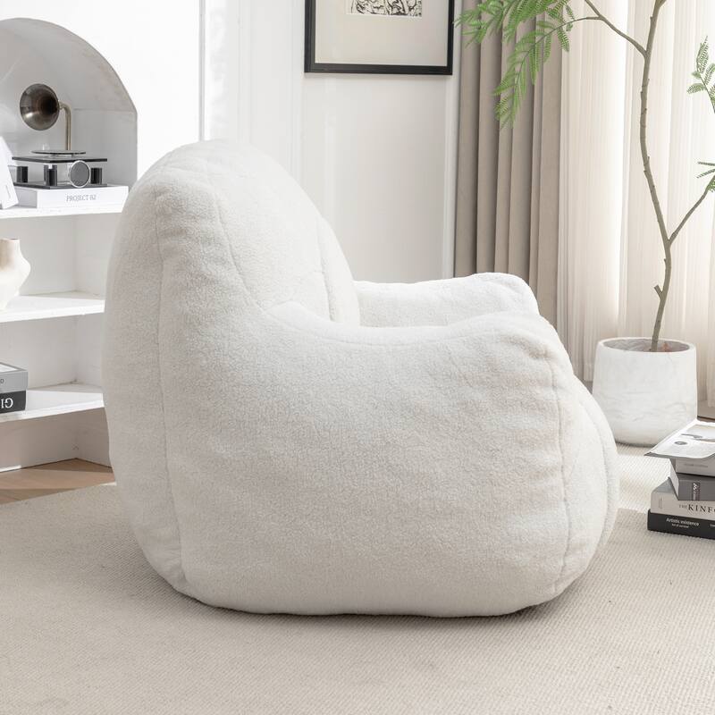 Anmytek Ultra Plush Fluffy Tufted Memory Foam Bean Bag Chair with Filler Lazy Sofa