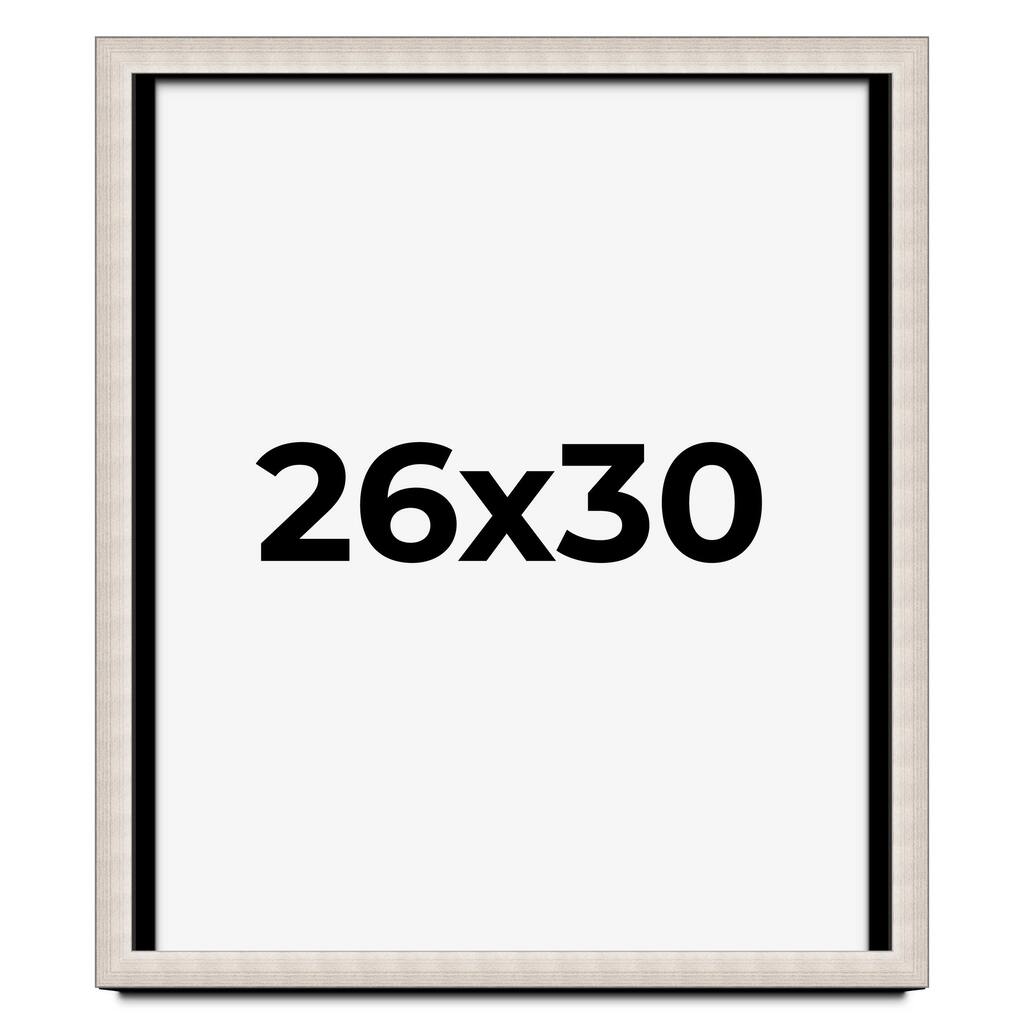 26x30 Shadow Box Frame Silver Real Wood Contemporary Shadowbox Display Frame UV Acrylic Front Acid Free Backing and Hardware