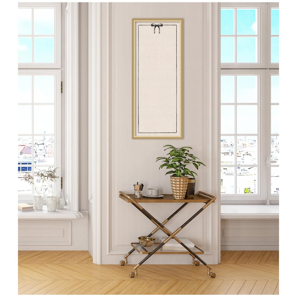 Kate and Laurel Framed Fabric Pinboard Linen Coquette Black Bow Frame Wall Organization