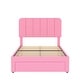 preview thumbnail 36 of 46, VECELO Kids Bed Frame, Plantform Beds with Storage Drawer, Height Adjustable Upholstered Bed, Twin Size Bed Set of 2