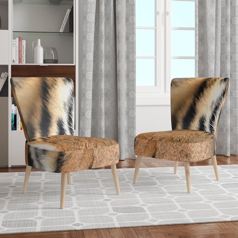 Designart "Bengal Tiger Eyes" Upholstered Modern Accent Chair - Arm Chair