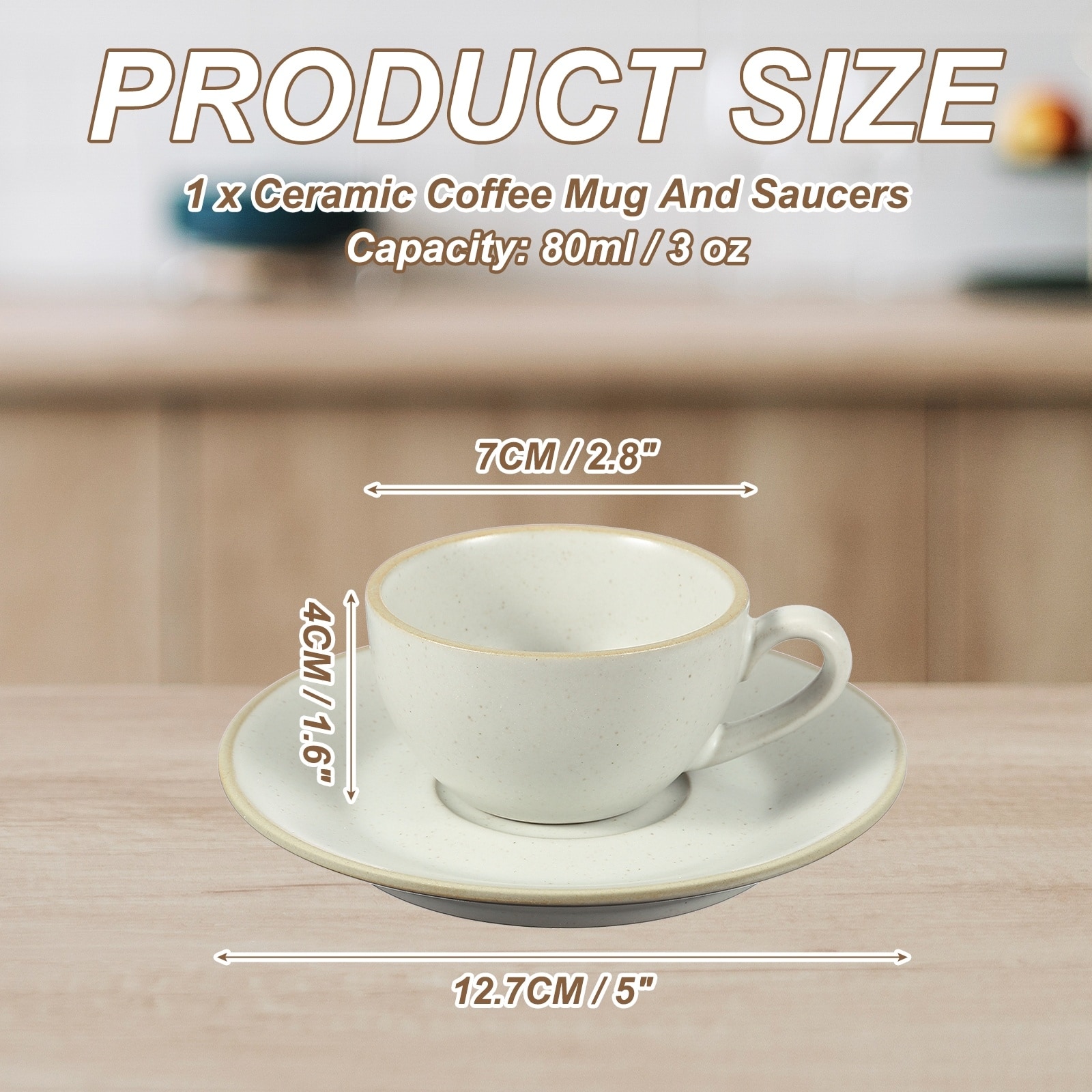 Handmade Vintage Espresso Cups, Coffee Cups and Saucers Ceramic Tea Cup with Handle Dishwasher and Microwave Safe for Home