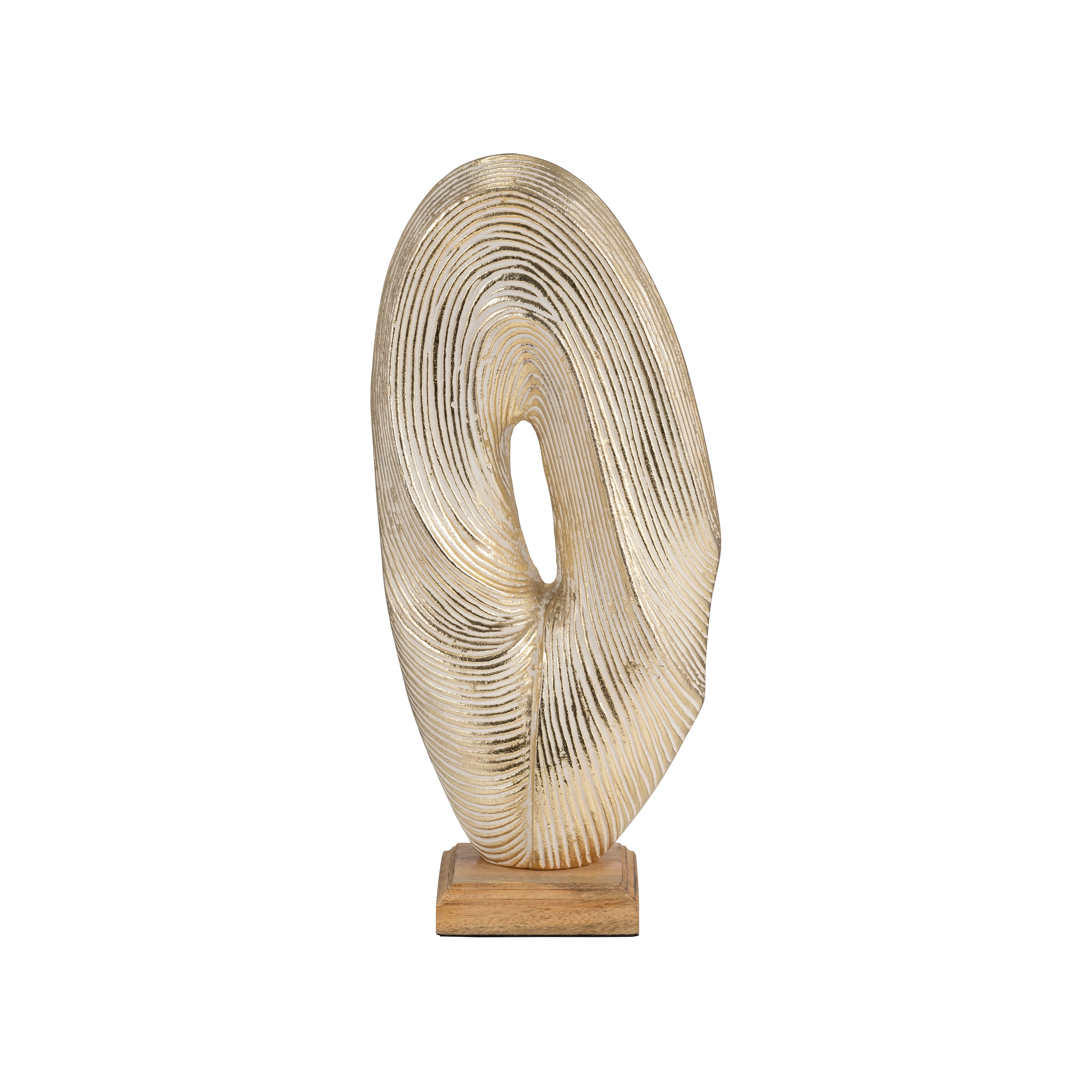 Sagebrook Home - Exquisite Gold Metal 17" Oval Tabletop Sculpture - 8" x 5" x 17"