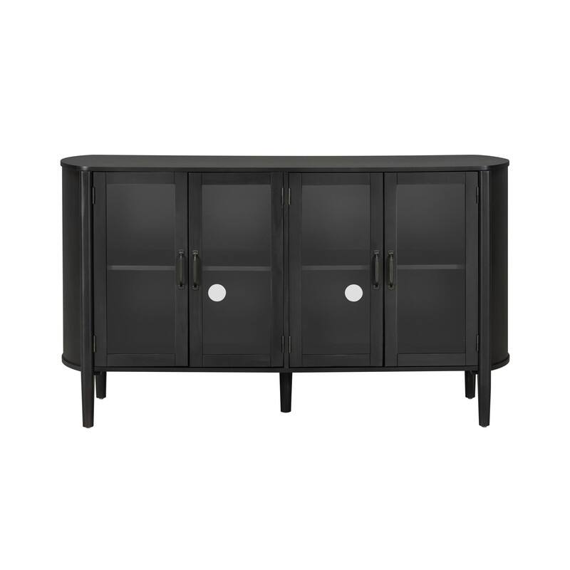 58" Sideboard with 4 Glass Doors for Living Room and Dining Room Organization