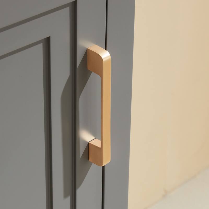 GDFStudio - Modern 18" Wood Freestanding Bathroom Vanity with Ceramic Top and Soft-Close Drawer, Fully Assembled