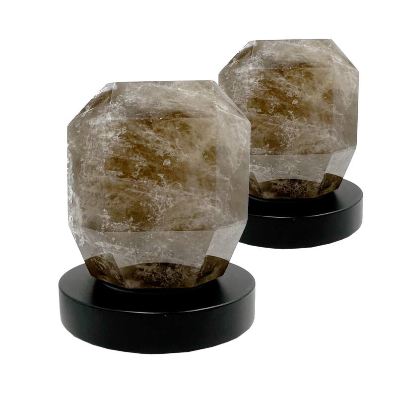 Modern Widespread 3 Hole, 2-handle Bathroom Faucet with Dark Rock Crystal Handles