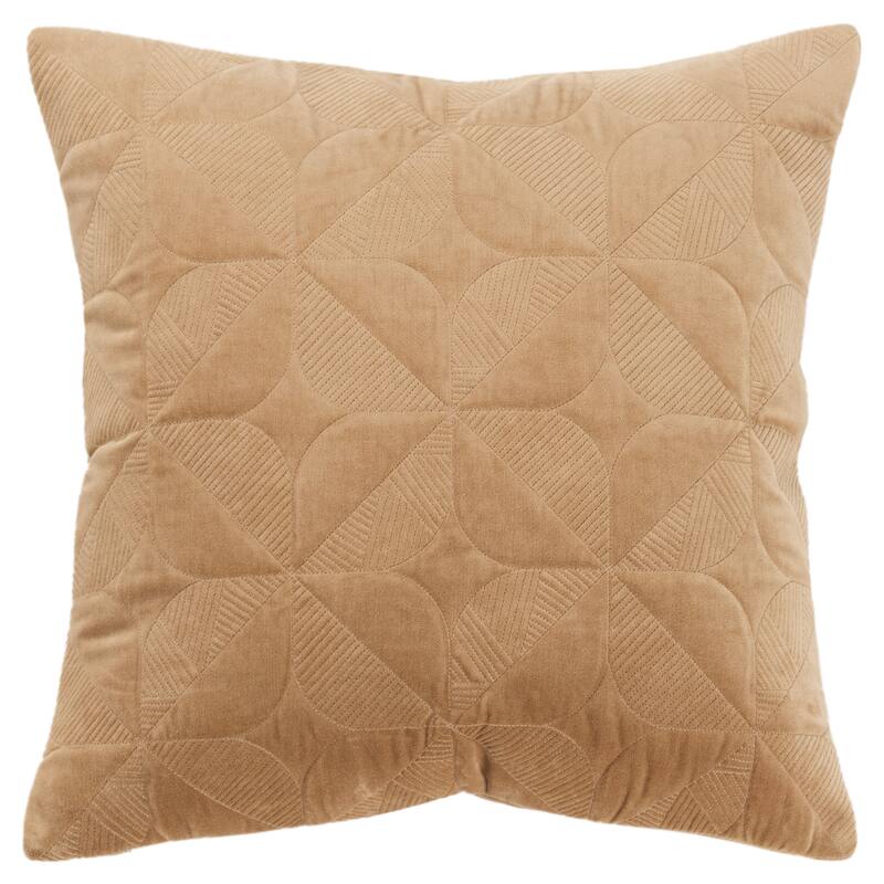 Rizzy Home Transitional Tan Poly Filled Pillow - 20" x 20" - Polyester - Tan - Accent - Single