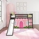 preview thumbnail 15 of 18, Max and Lily Classic Twin over Twin Low Bunk with Easy Slide and Curtain