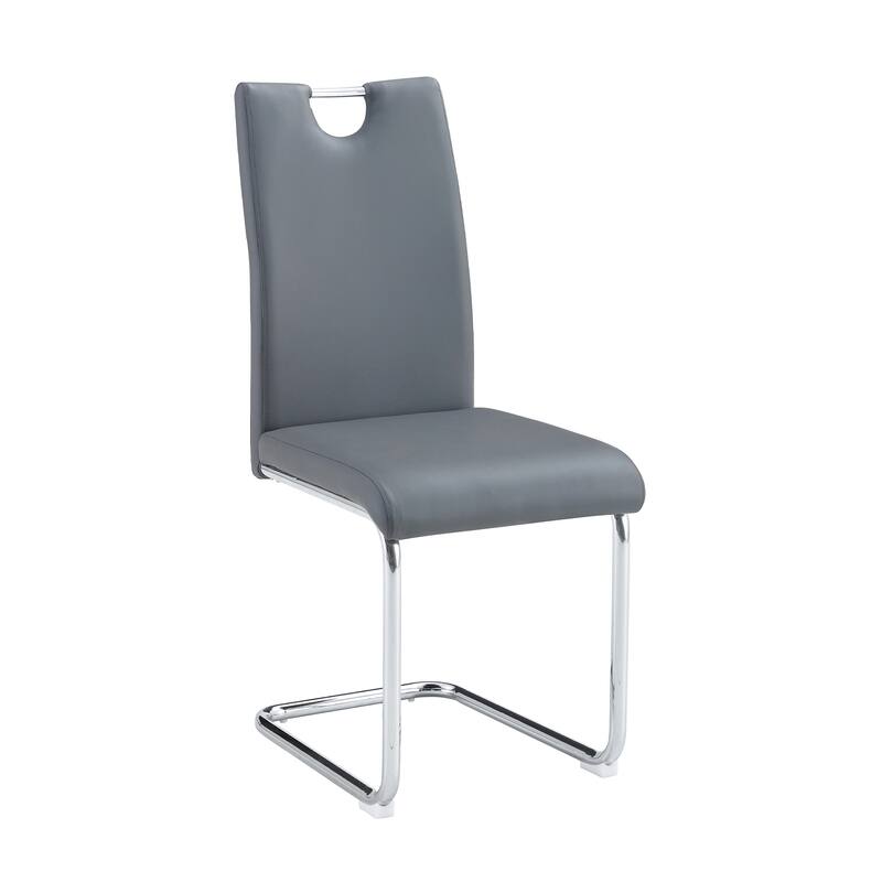 Modern Dining Chairs Set of 4, Side Dining Room/Kitchen Chairs, Faux Leather Upholstered Seat and Metal Legs Side Chairs
