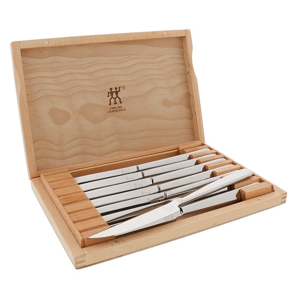 ZWILLING J.A. Henckels 8-pc Stainless Steel Steak Knife Set w/Presentation Case - STAINLESS STEEL