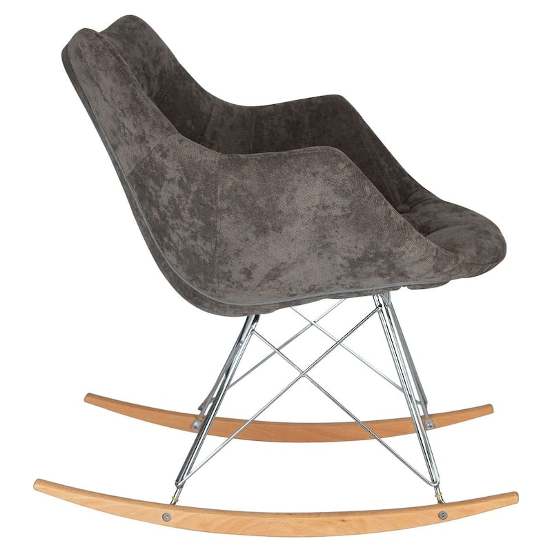 Willow Modern Velvet Upholstered Rocking Nursery Chair - Mid Century Accent Armchair for Home Living Bedroom Indoor & Outdoor