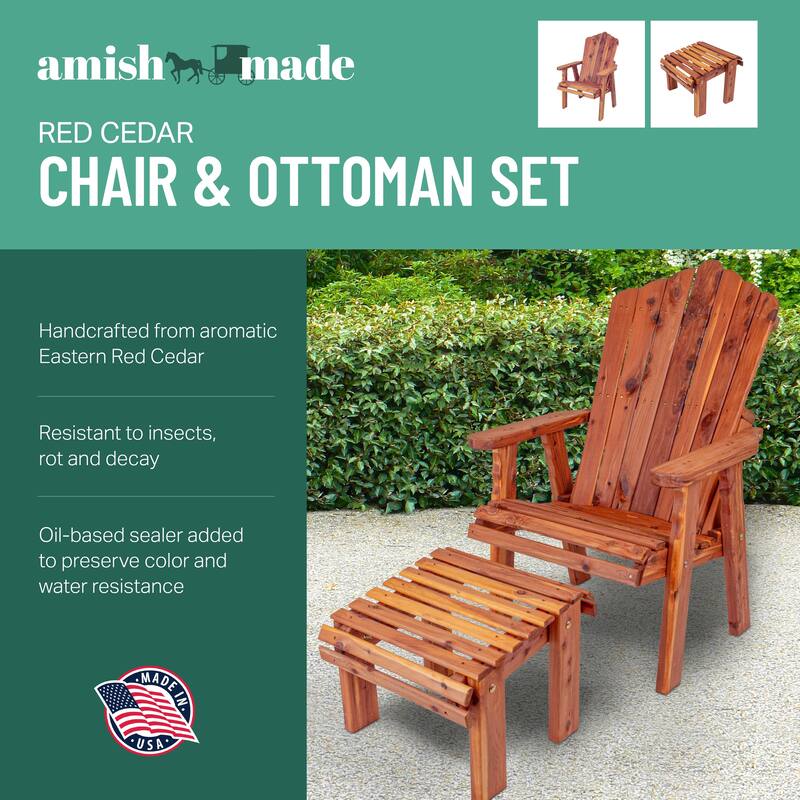 American Furniture Classics Model  MM104 111 CEDAR Stationary Chair with Stationary Ottoman