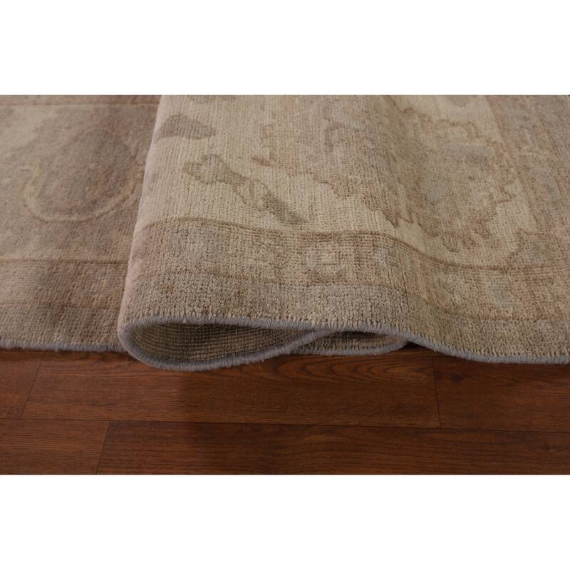 All-Over Vegetable Dye Oushak Area Rug Hand-Knotted Wool Carpet - 8'1" x 9'7"