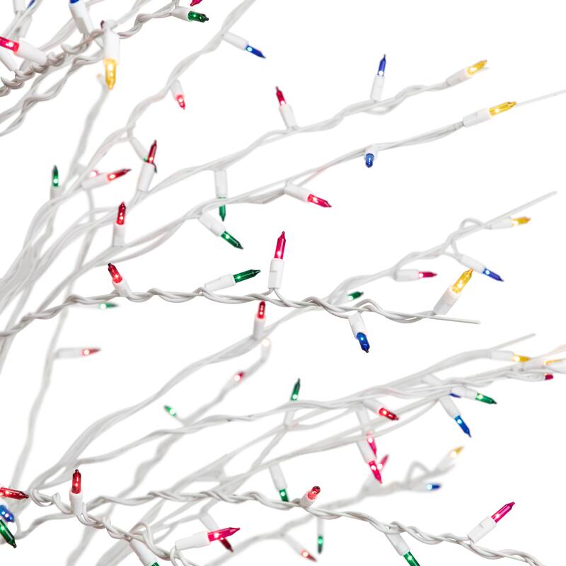 9' Christmas Cascade Twig Tree Yard Art Decoration Multi-Color Lights