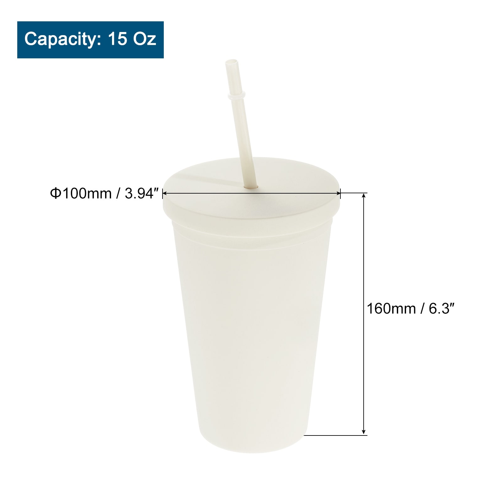 Acrylic Tumbler Lid Straw 15 Oz Insulated Matte Tumblers for Parties