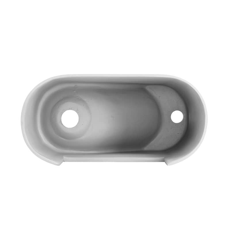 Terre 17.5" Right Side Faucet Wall-Mount Bathroom Sink in White