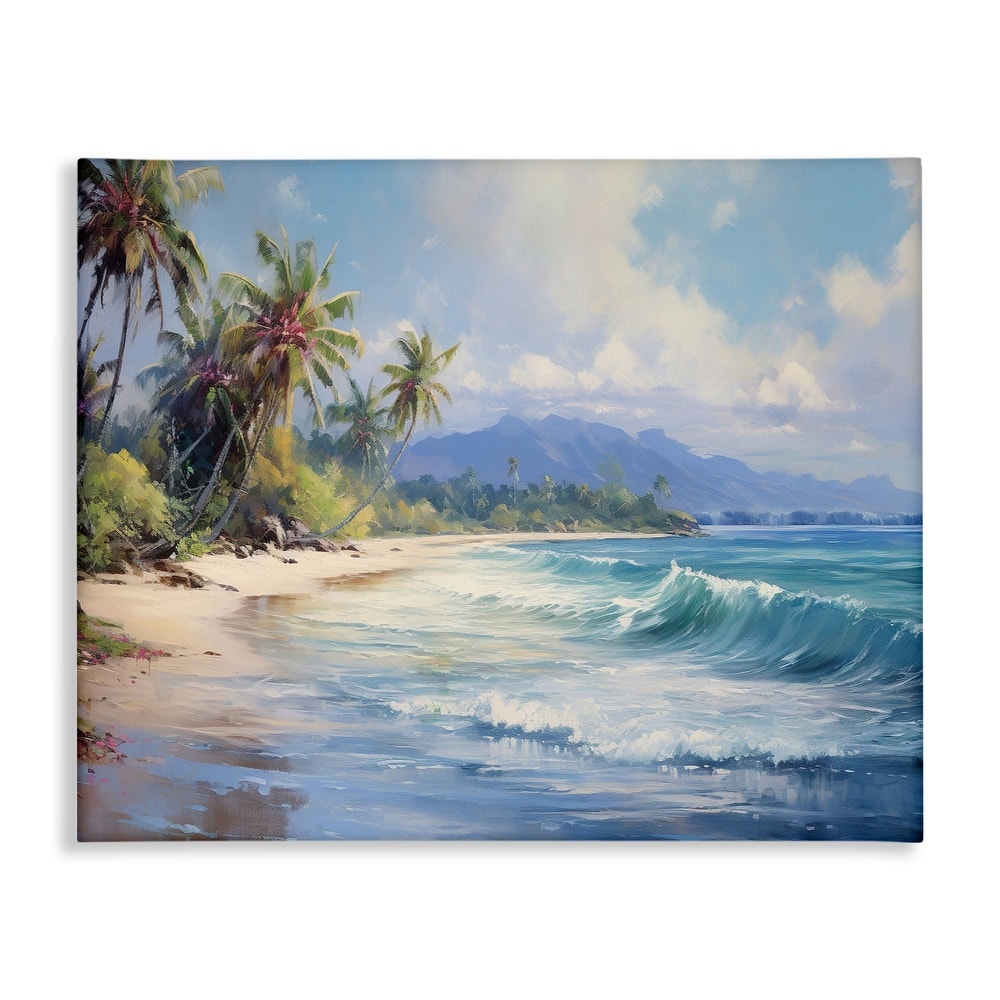 Stupell Tropical Coast with Rolling Waves Canvas Wall Art Design By Franklyn Gregory