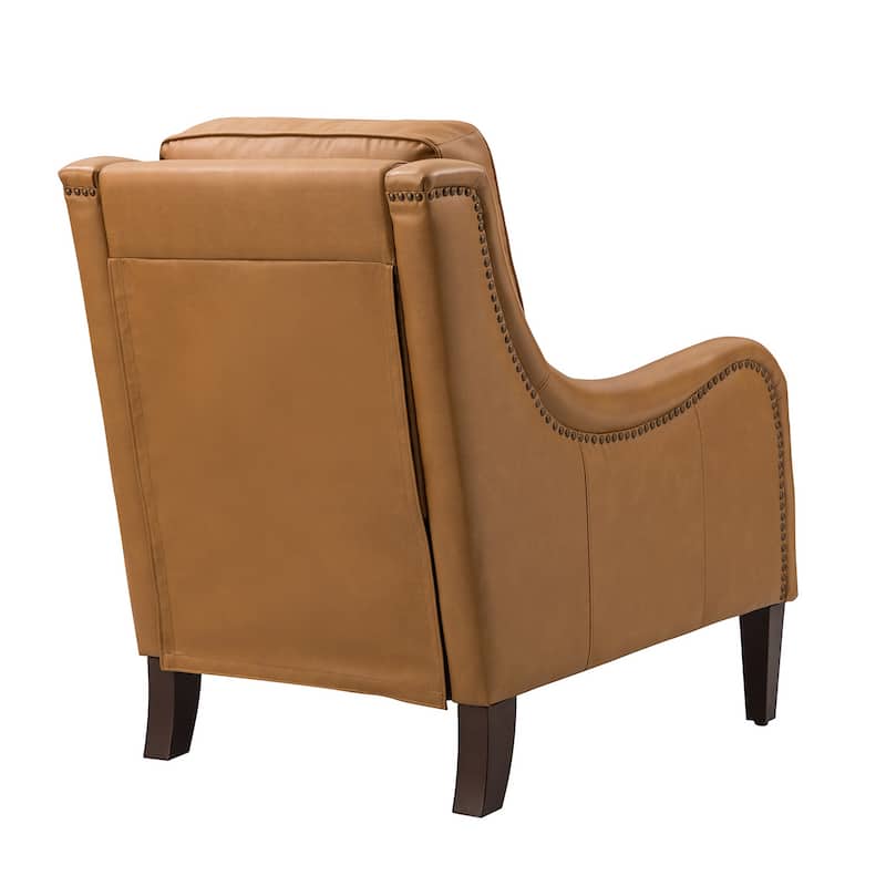 Pascual Comfy Living Room Armchair with Solid Wood Legs