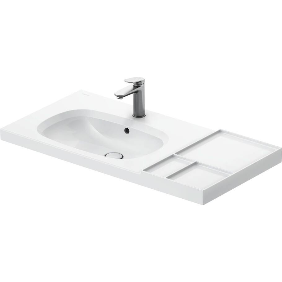Duravit 23911000-1HOLE Aurena 39-3/8" Rectangular Ceramic Wall Mounted