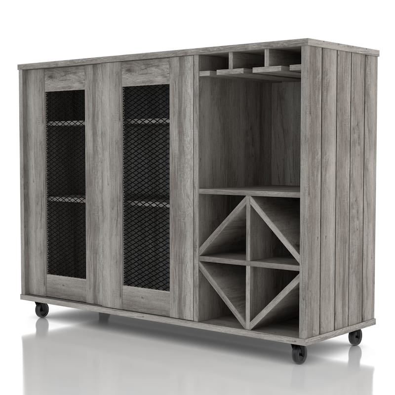 DH BASIC Rustic Grey 47-inch Multi-storage Bar Cart Buffet by Denhour